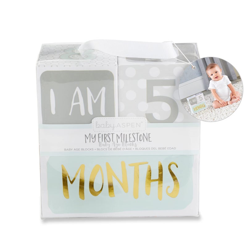 Baby Aspen GiftsForYouNow My First Milestone Baby Age Blocks - Image 2