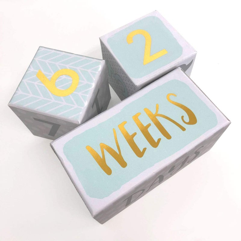 Baby Aspen GiftsForYouNow My First Milestone Baby Age Blocks - Image 5