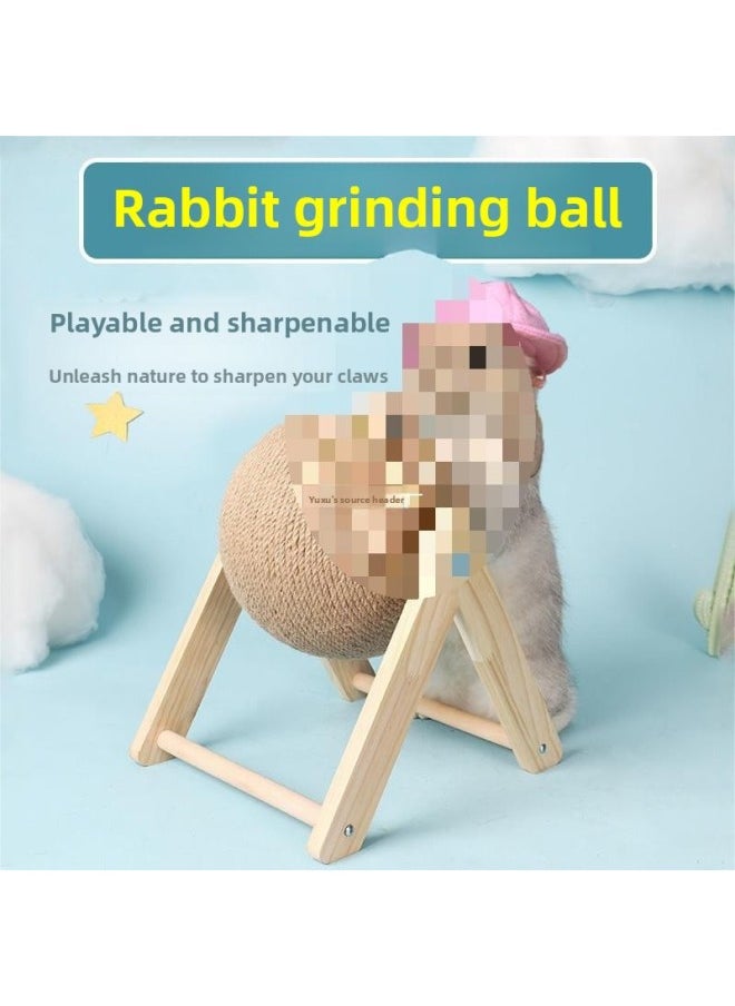 Pet Rabbit Bite-resistant Grinding Claw Ball Dwarf Dwarf Hop-eared Dodgers Rabbit Grasping And Chewing Board Toy-Color:V-shaped Grinding Ball [medium Size]  - Image 3