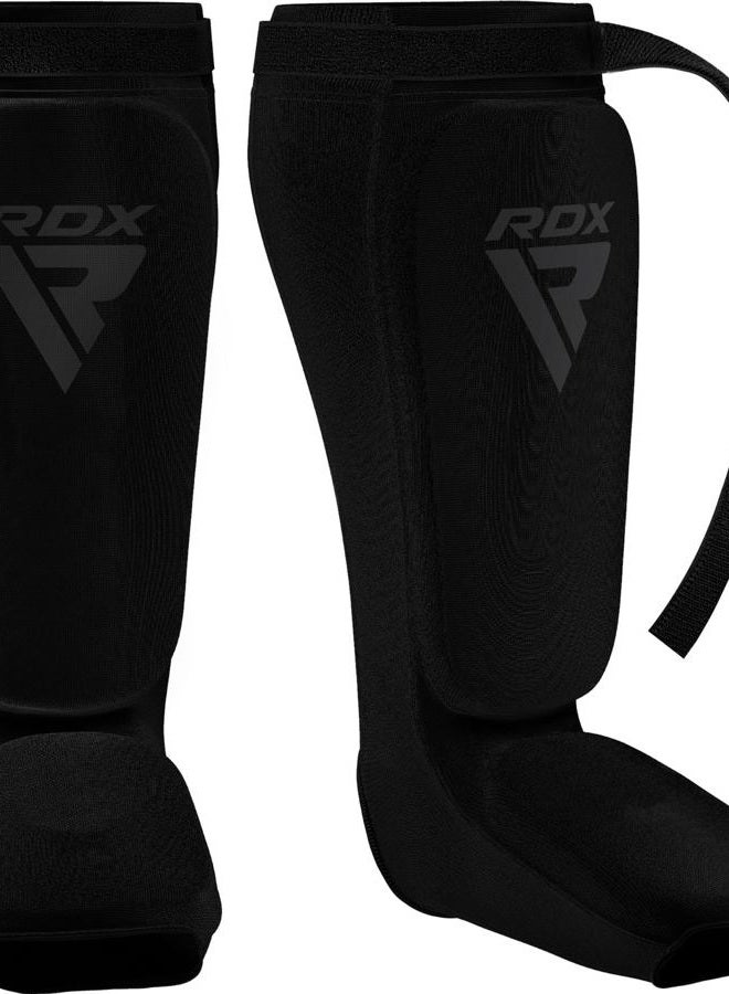 Rdx Shin Guards Kickboxing Muay Thai, SATRA Approved, MMA Leg Instep Protection Pads, Sparring Training Martial Arts Boxing, Elasticated Padded Protector, Karate BJJ Taekwondo Gear, Men Women - Image 1