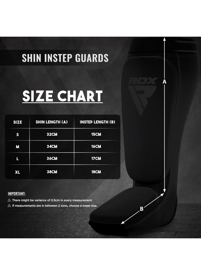 Rdx Shin Guards Kickboxing Muay Thai, SATRA Approved, MMA Leg Instep Protection Pads, Sparring Training Martial Arts Boxing, Elasticated Padded Protector, Karate BJJ Taekwondo Gear, Men Women - Image 4