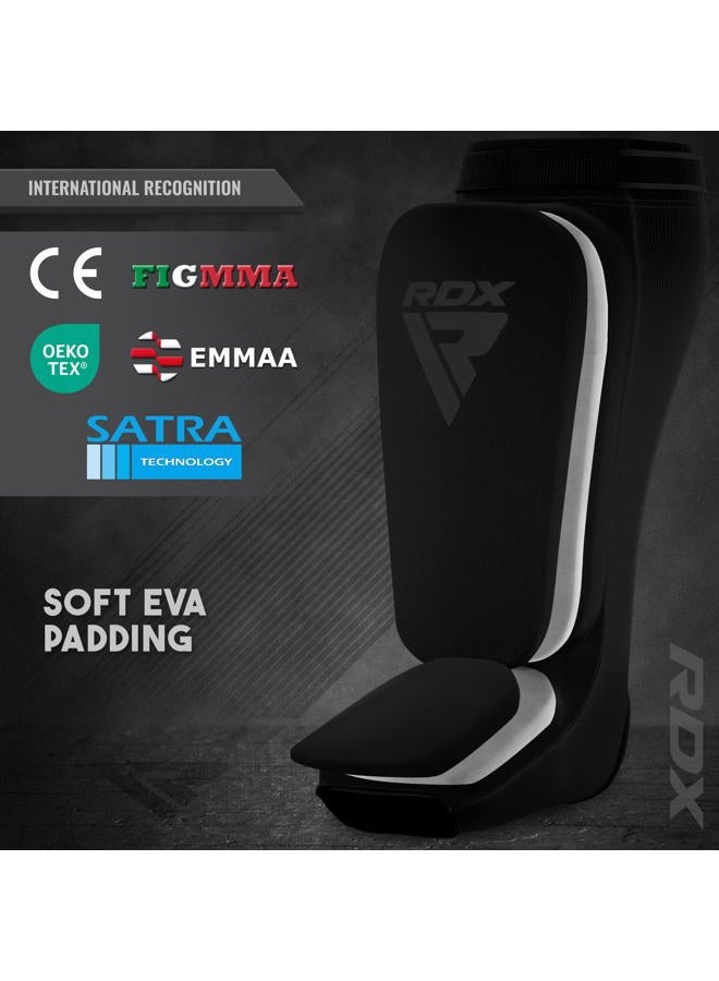 Rdx Shin Guards Kickboxing Muay Thai, SATRA Approved, MMA Leg Instep Protection Pads, Sparring Training Martial Arts Boxing, Elasticated Padded Protector, Karate BJJ Taekwondo Gear, Men Women - Image 2