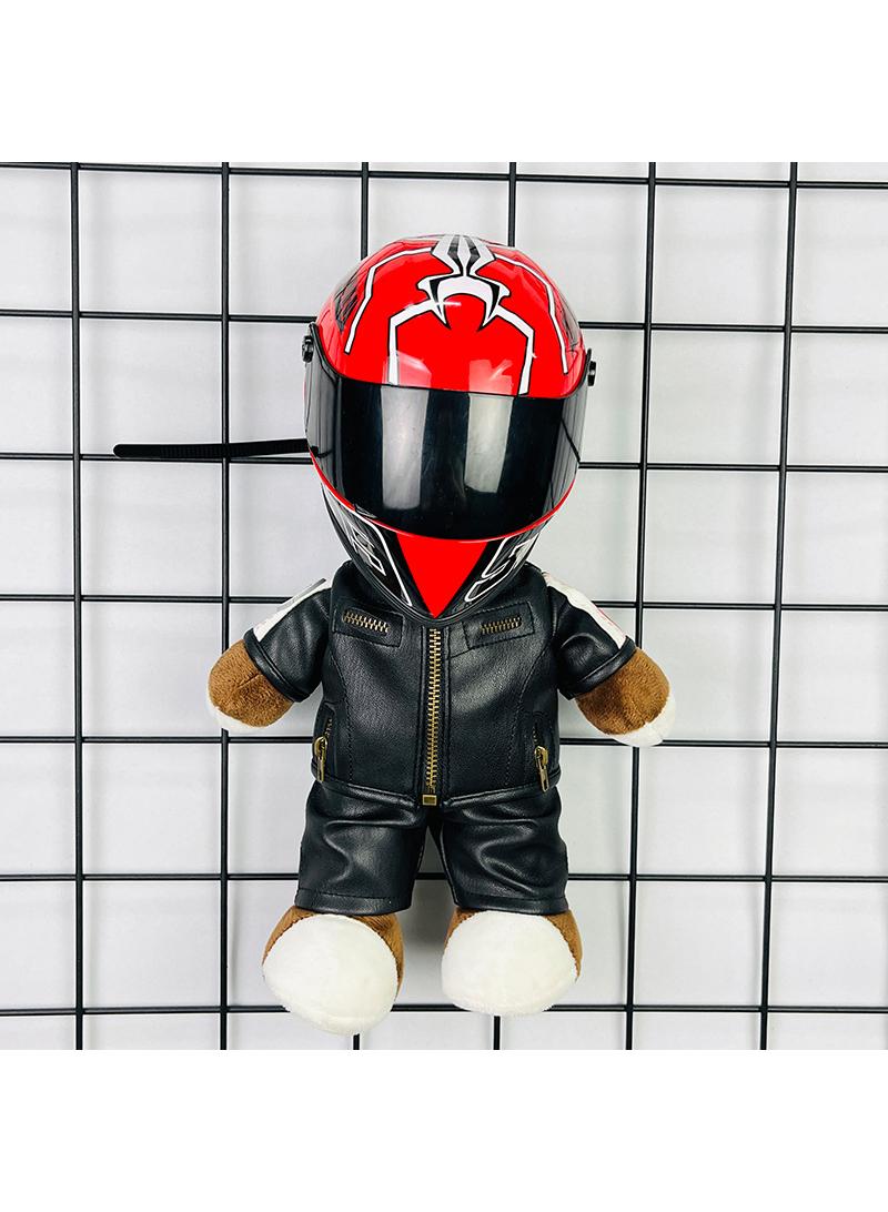Y&D Mini Style Full Face Plush Toy Helmet Motorcycle Lover’s Small Racing Crash Helmet Souvenir Ornament Desk Decorator Motorsport Fans Gift 30cm  - Image 1