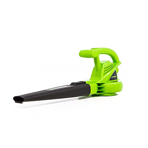 Greenworks 7 Amp 160 MPH/150 CFM Single Speed Electric Blower, 24012, green - Image 1