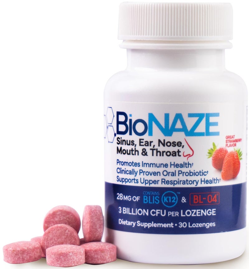 Bionaze Oral Probiotic K12 BL04 for Sinus Tonsil Stones Bad Breath Post Nasal Drip Throat Mouth Teeth Gut Improve Oral Respiratory Health Clinically Proven Probiotic Strains 30 ct