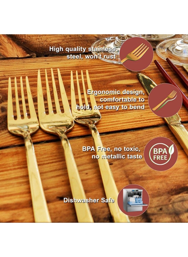 Parage 6 Pieces Stainless Steel Gold Forks Set, 18.5 cm Long, Premium for Home & Kitchen, Luxury Dining Tableware Gift for House Warming - Image 4