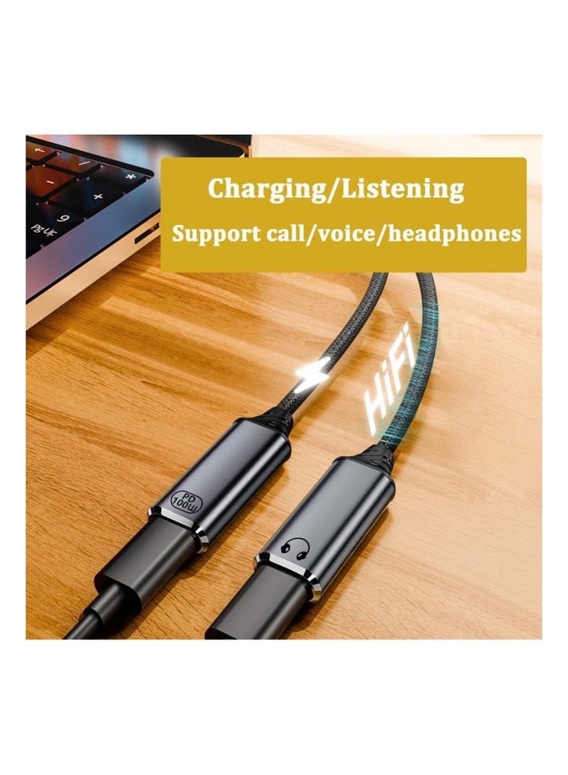 USB C Splitter Adapter – Dual USB C Headphone and Charger Audio Dongle Cable with PD 100W Fast Charging for iPhone 16/15 Series iPad MacBook Galaxy S24/S23 and More - Image 3