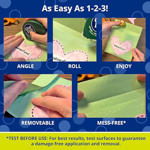 Glue Dots, Glue Squares Dot N' Go Dispenser, Double-Sided, 3/16", 450 Dots, Removable, DIY Craft Glue Tape, Sticky Adhesive Glue Points, Liquid Glue Alternative, Clear - Image 3
