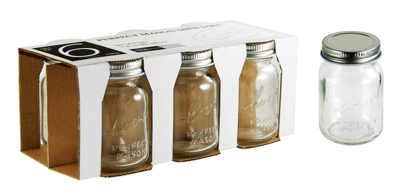 Grant Howard 51067 Perfect Mason Mini Jar  3 oz.  Set of 6 per Gift Box