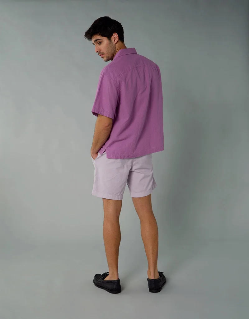 American Eagle AE Poolside Linen-Blend Button-Up Shirt