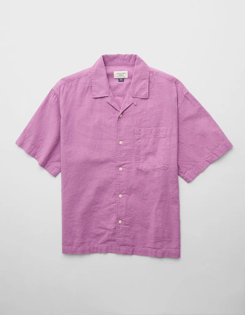 امريكان ايجل قميص بأزرار من مزيج الكتان