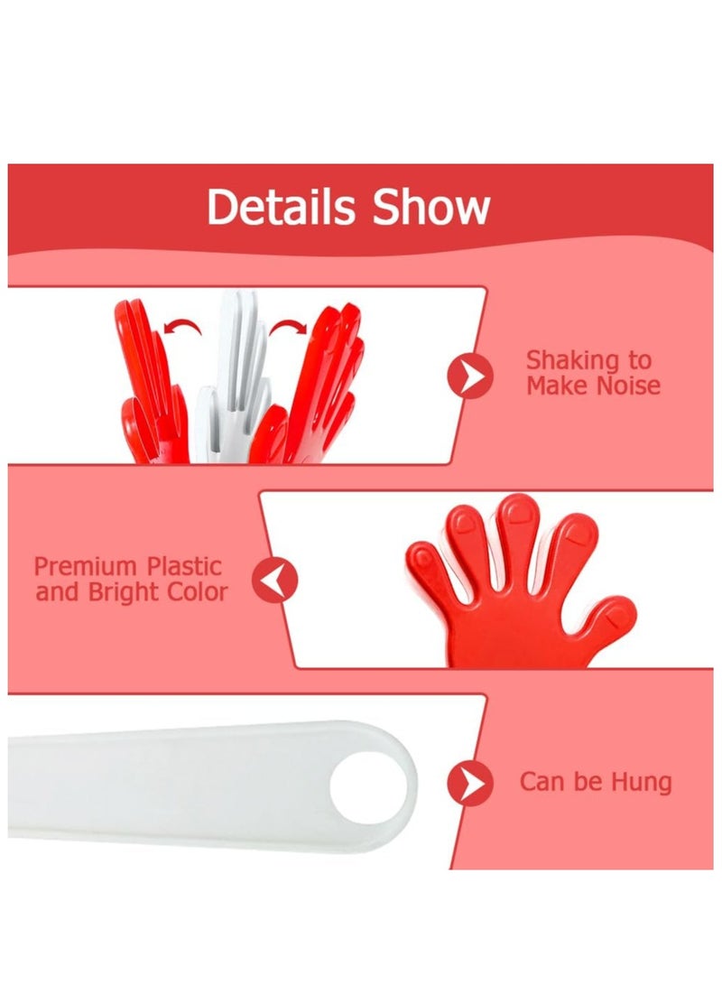 Vitacelli Plastic Hand Clappers Noisemakers Toys For Wedding Birthday Party Palm Claps RED/WHITE - Image 3