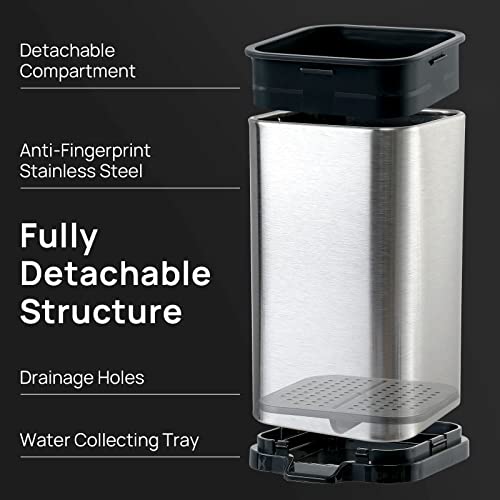 LIBODOUR Kitchen Utensil Holder For Countertop Organizer Stainless Steel Kitchen Storage Utensil Silverware Organizer Caddy Small Capacity Flatware Spoon Spatula - Image 5