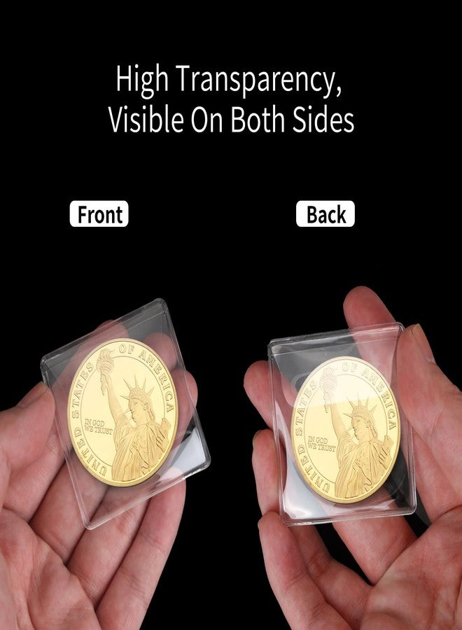 Axigundaone 300 Pack Single Pocket Coin Sleeves, Individual Clear Coin Holders Protectors, Plastic Coins Pockets for Collectors (2.2 x 2.2 Inch) - Image 3