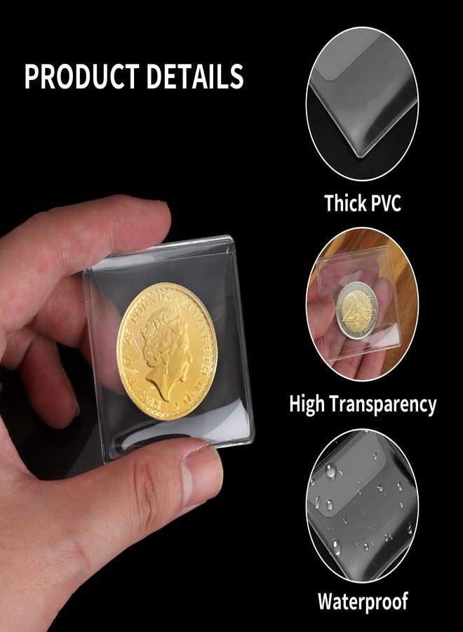 Axigundaone 300 Pack Single Pocket Coin Sleeves, Individual Clear Coin Holders Protectors, Plastic Coins Pockets for Collectors (2.2 x 2.2 Inch) - Image 4
