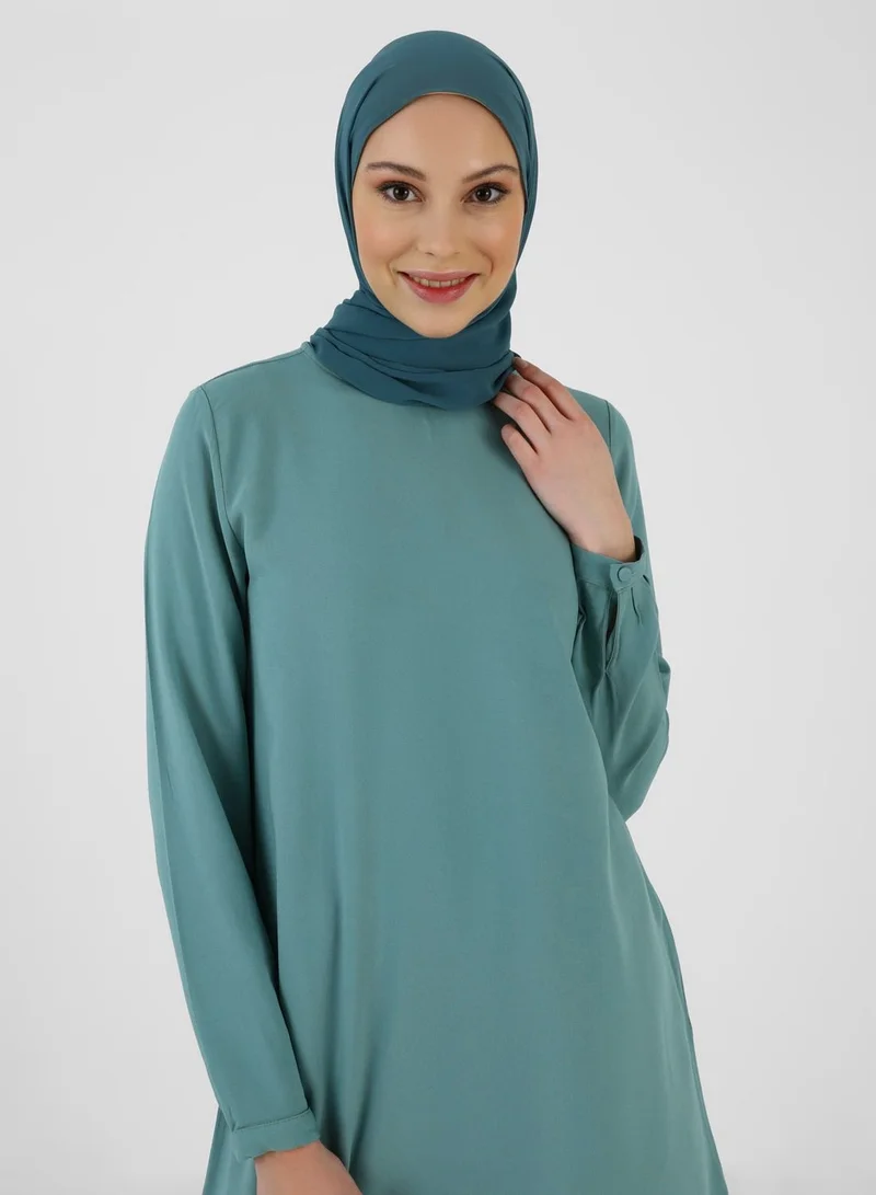 Refka by modanisa Crew Neck Top & Flared High Waist Pants Set