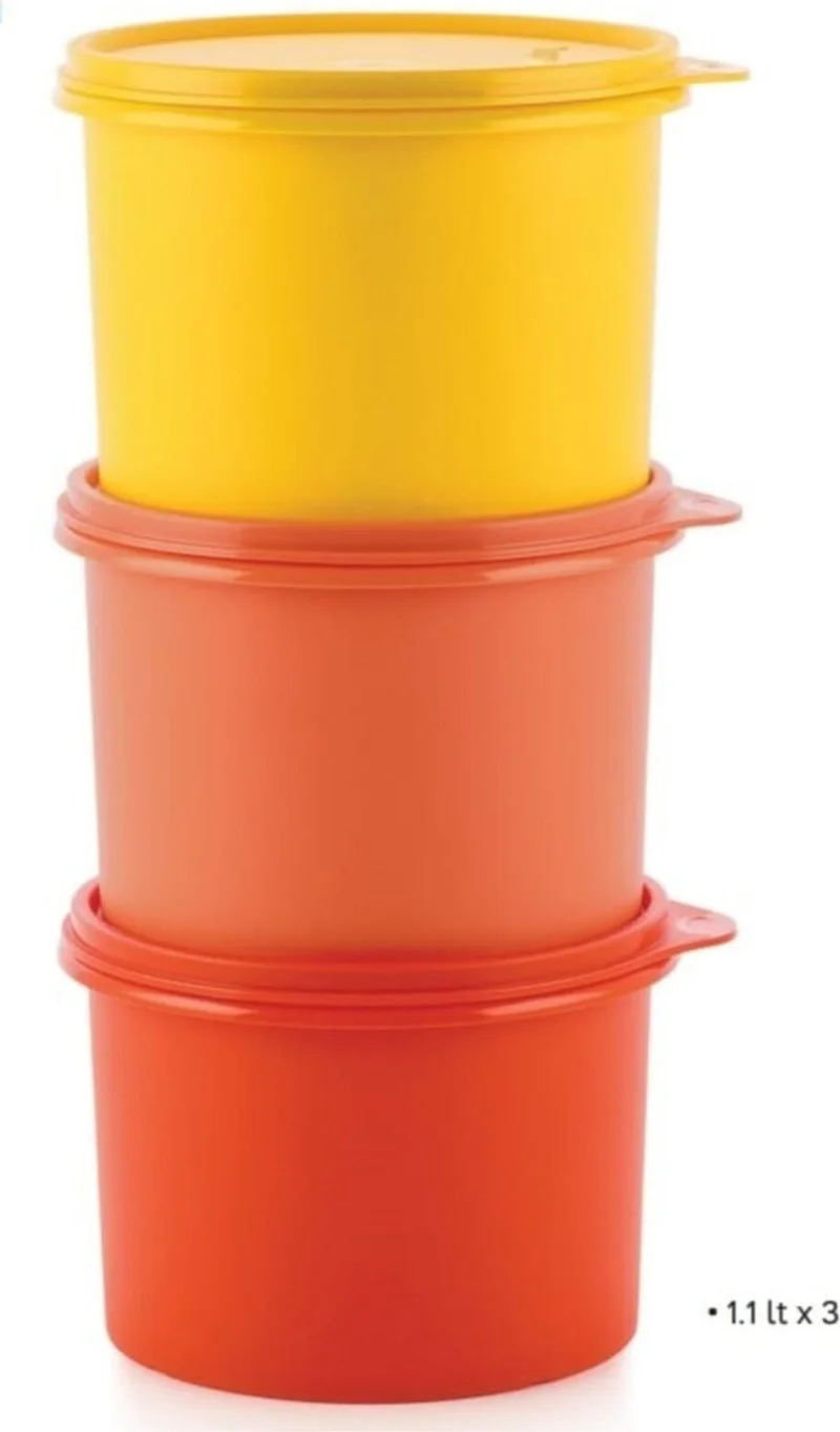 Tupperware Tight-Lid Storage Containers 1.1 Liter 3 Pcs