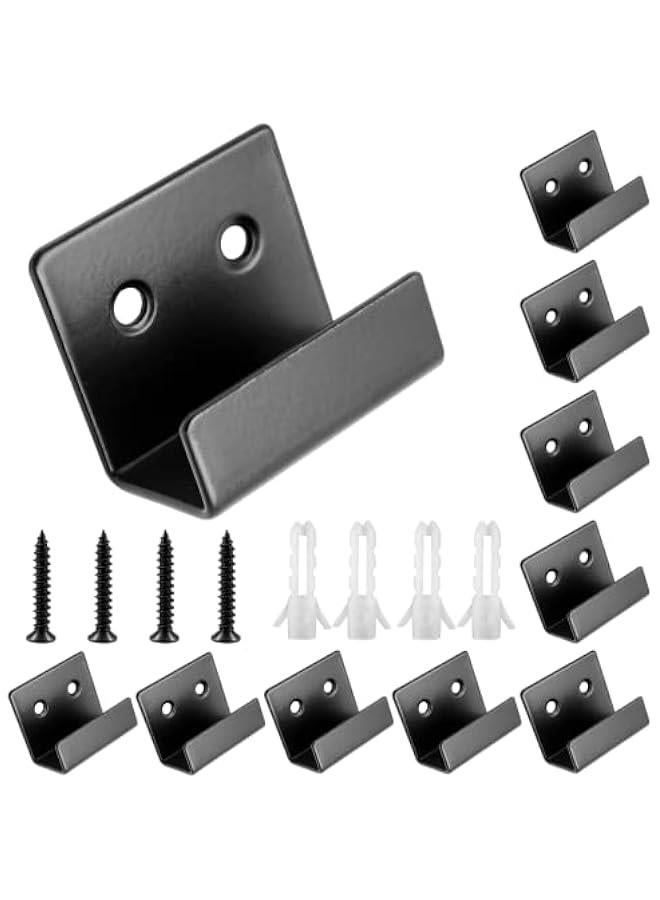 10 Pcs Tile Display Wall Hanger, Stainless Steel Wall Mount Brackets Hook, Heavy Duty Tile Hanger for Mirrors, Picture Frame Ceramic Wall Display (Large Size, Black)  - Image 1