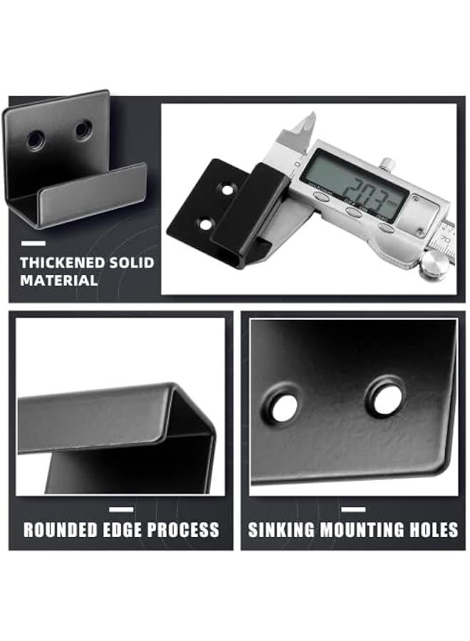 10 Pcs Tile Display Wall Hanger, Stainless Steel Wall Mount Brackets Hook, Heavy Duty Tile Hanger for Mirrors, Picture Frame Ceramic Wall Display (Large Size, Black)  - Image 2
