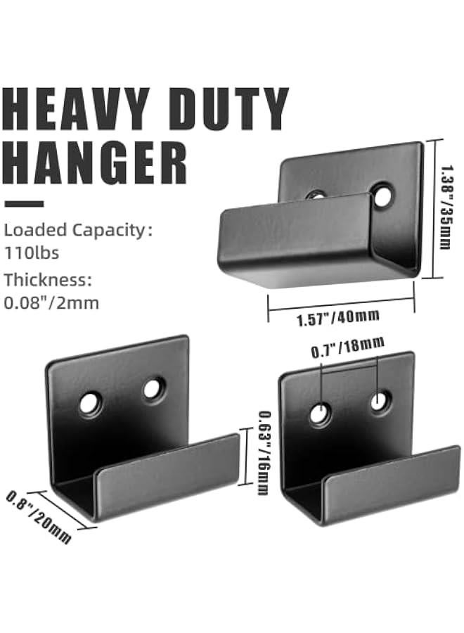 10 Pcs Tile Display Wall Hanger, Stainless Steel Wall Mount Brackets Hook, Heavy Duty Tile Hanger for Mirrors, Picture Frame Ceramic Wall Display (Large Size, Black)  - Image 3