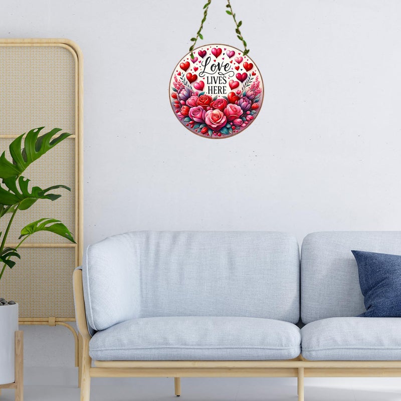 Kaameri Bazaar Love Lives Here Wall Hanging for Home Decor | Living Room Decoration | Valentine Decor Items for Girlfriend Boyfriend Husband Wife | Couple Gifts - Image 5