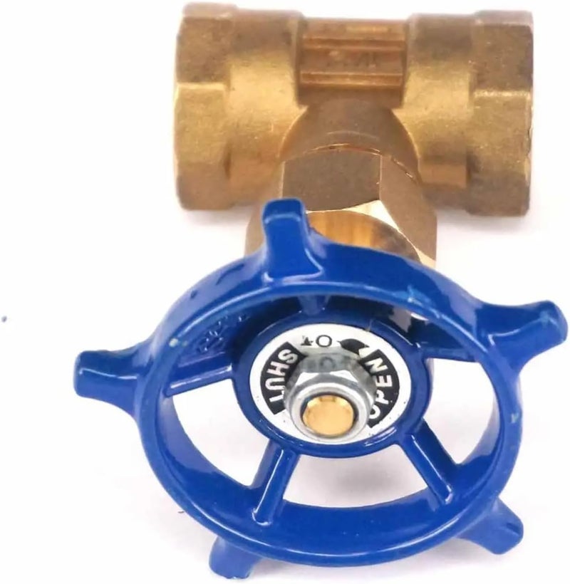 Brass Needle Valve, 1/2" BSP Female Thread Equal Straight Brass Needle Valve Blue Handle,Adjustable flow control - Image 3