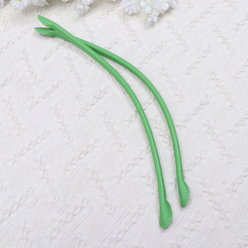 1 Pair 60cm Leather Handbag Strap DIY Tote Bag Replacement Strap Accessory (Light Green) - Image 2