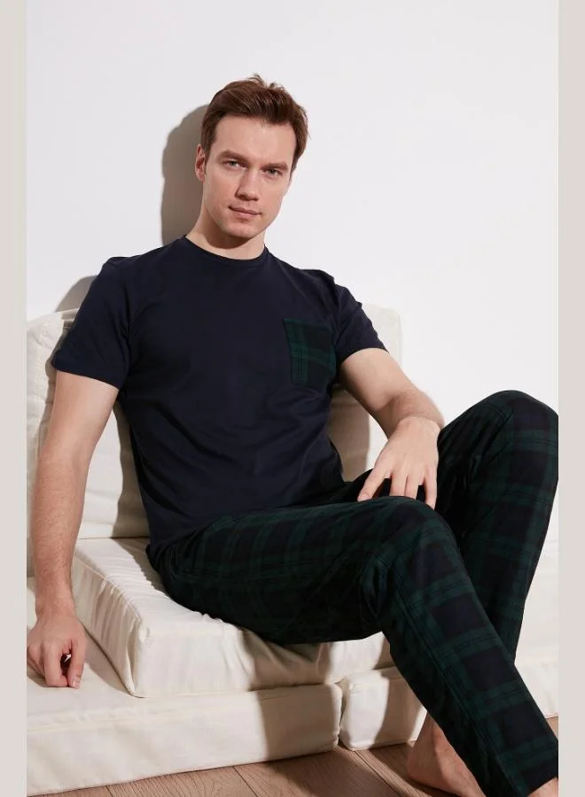 Buratti Buratti Plaid Cotton Regular Fit Short Sleeve Pajama Set Men's Pajama Set 6572002