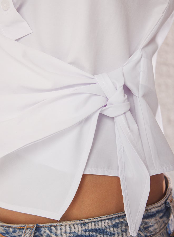 trendyol White Double Breasted Closure Shirt - Image 3