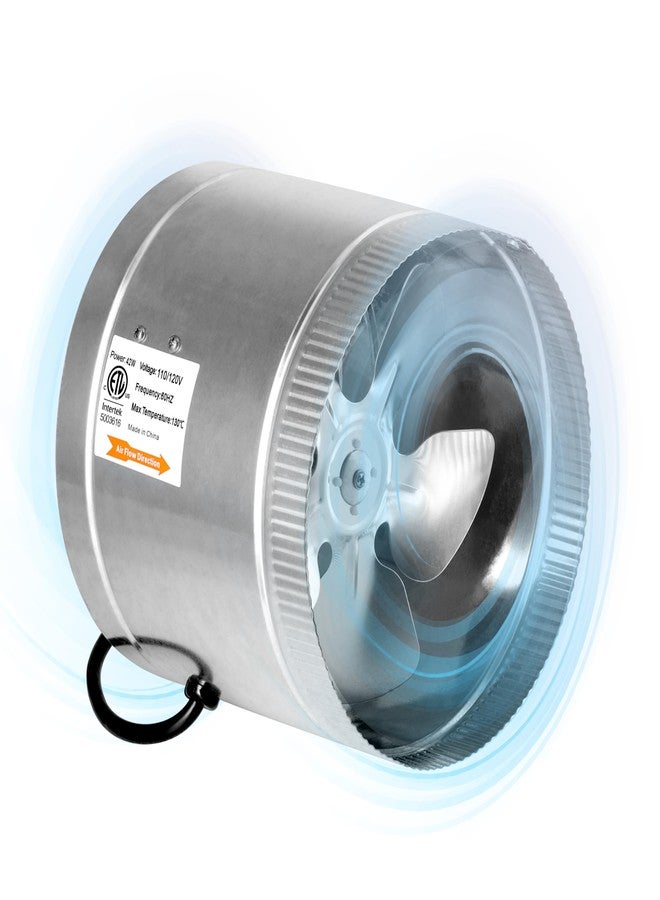 iPower 8 Inch Inline Booster Duct Fan 420 CFM HVAC Exhaust Ventilation Blower with Low Noise for Grow Tent, Basements, Bathrooms, Kitchens and Attics - Image 1