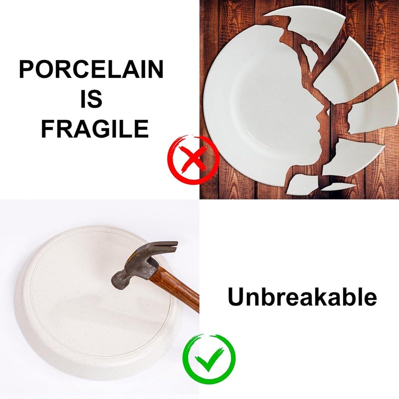 ejonirinjonir EI 18pcs Beige Wheat Straw PlatesUnbreakable Reusable Plastic PlatesMelamine Plate for CampingPicnincFamily Dinnerwheat straw Dinnerware Sets - Image 5