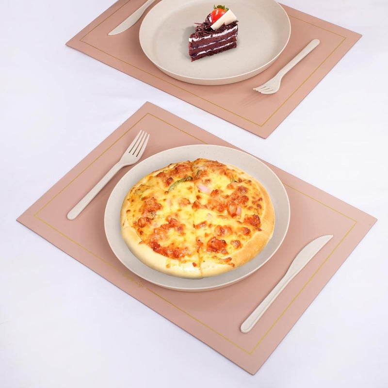 ejonirinjonir EI 18pcs Beige Wheat Straw PlatesUnbreakable Reusable Plastic PlatesMelamine Plate for CampingPicnincFamily Dinnerwheat straw Dinnerware Sets - Image 4