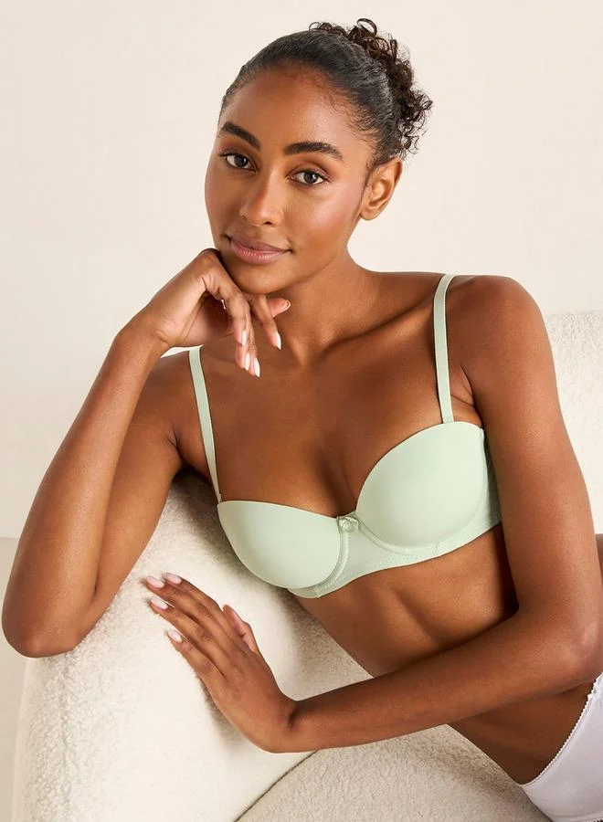 Splash FAV Set of 2 - Bow Detail Balconette Bra with Adjustable Straps