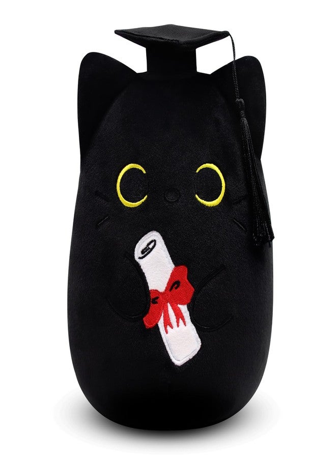 JIZWPOOM Cat Stuffed Animals Black Cat Plush,Cat Graduation Plush Black Cat Plushie, Graduation Cat Plush Toy Stuffed Animal Cat for Girls Boys Graduation Party Graduation Gift - Image 1