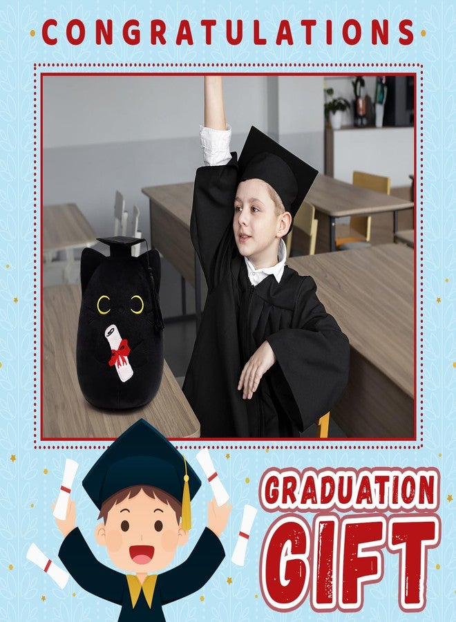 JIZWPOOM Cat Stuffed Animals Black Cat Plush,Cat Graduation Plush Black Cat Plushie, Graduation Cat Plush Toy Stuffed Animal Cat for Girls Boys Graduation Party Graduation Gift - Image 4