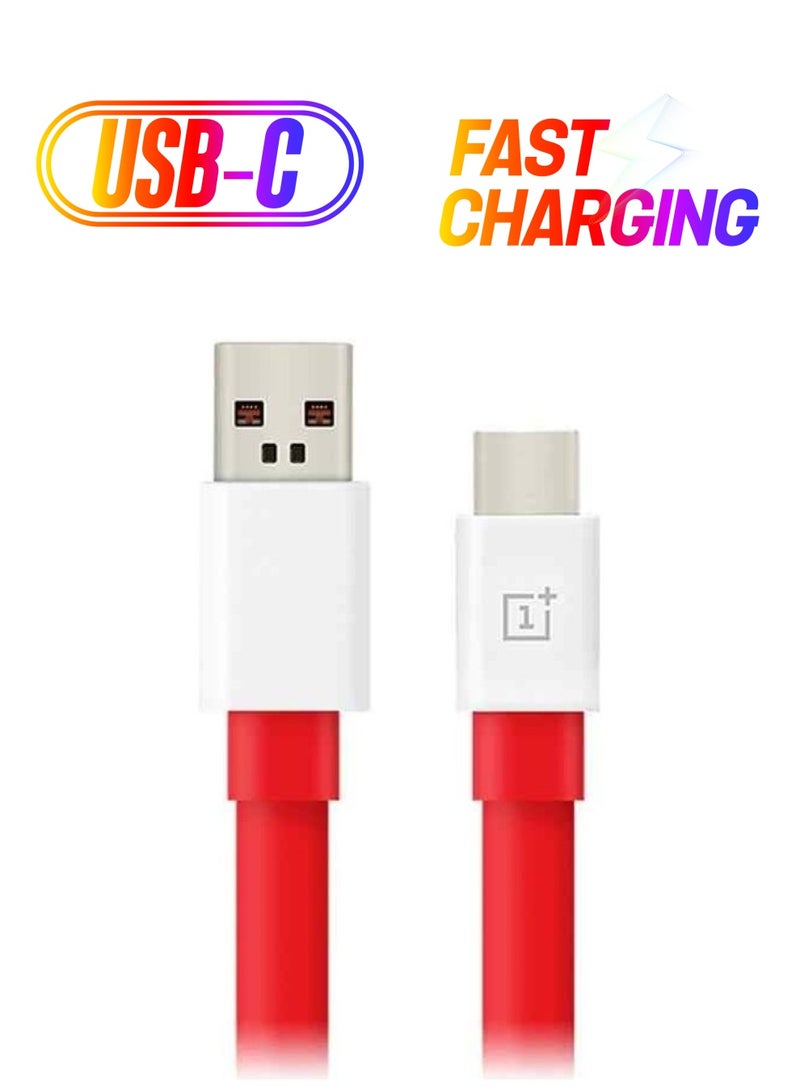 OnePlus Warp Fast Charge Type-C Cable Red/White - Image 1
