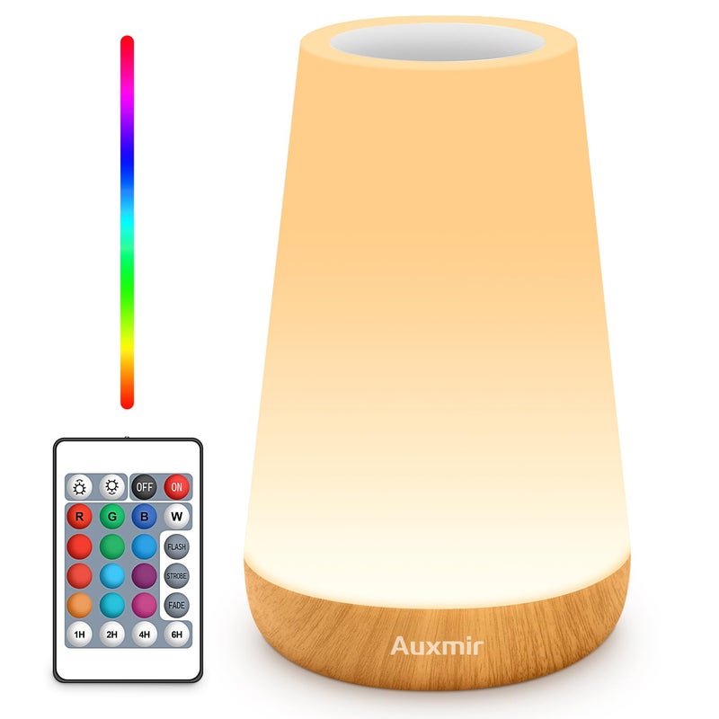 مصباح ليلي LED من أوكسماير مع تحكم باللمس عن بُعد وقابل للتعتيم 13 لون RGB قابل للتغيير 5 مستويات سطوع قابلة للتعديل مصباح محمول قابل للشحن للأطفال وغرف النوم والحمام والتخييم