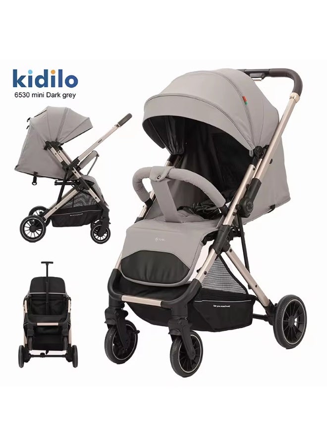 عربة أطفال كيديلو 6530 Mini خفيفة الوزن وقابلة للطي بيد واحدة، مقعد مريح متعدد الوضعيات، مظلة حماية كبيرة، عجلات مرنة سهلة الحركة، سلة تخزين واسعة، مناسبة للاستخدام اليومي والسفر