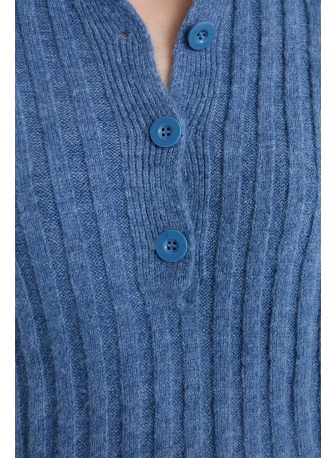 trendyol Blue Wide Fit Soft Textured High Neck Knitwear Sweater TWOAW21KZ0783 - Image 4