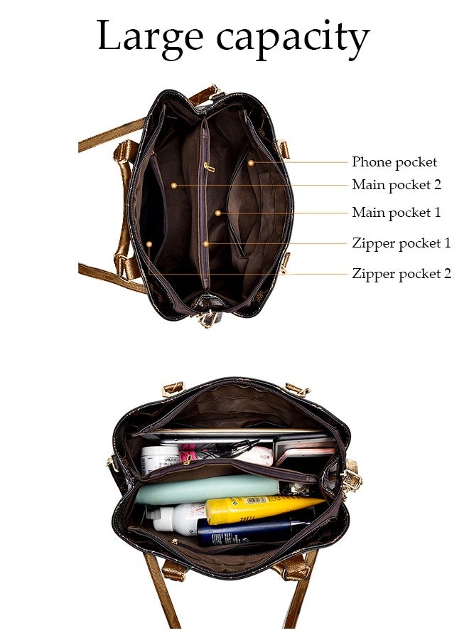 DUNISO - Women Handbags and Purse Tote Bags for Ladies with Tassel Pendant Fashionable Satchel Shoulder Bag Retro Top Handle Zip Top for Working Traveling Party Daypack - Image 1