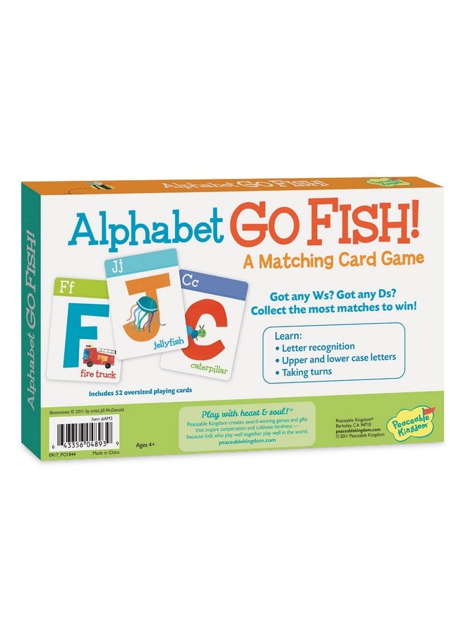Peaceable Kingdom Alphabet Go Fish Letter Matching Card Game with 52 Oversized Cards Card Games for Kids Ages 4+ 2 to 6 Players - Image 5