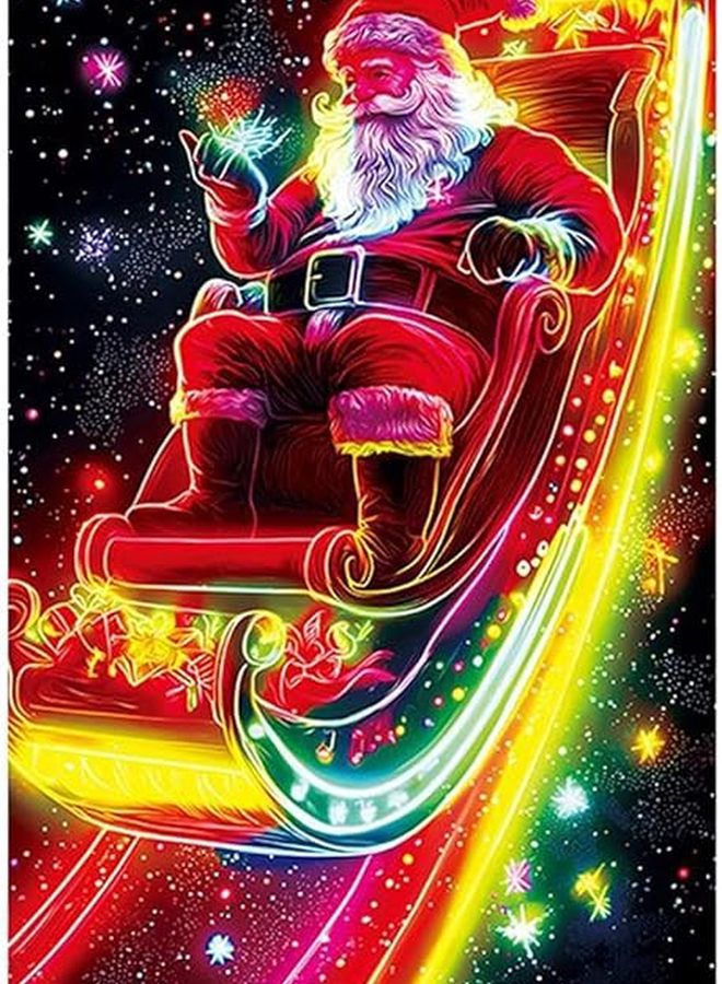 Christmas Santa Door Banner 3x6ft UV Fluorescent Holiday Decor For Porch Garage Entrance - Image 2