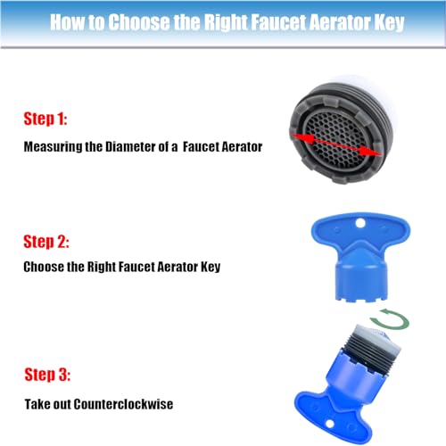BOETOADG 5 Pcs Faucet Aerator Key Removal Wrench Tool with 5 Sizes M16.5, M18.5, M21.5, M22.5, M24 Recessed Aerator Key Sink Aerator Wrench for Bathroom Kitchen Sink Faucet Aerator Removal Tool - Image 3