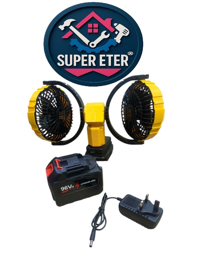 سوبر  ايتير مروحة عطرية مزدوجة الرأس من SUPER ETER – موديل 10006385 – تعمل ببطارية ليثيوم قابلة لإعادة الشحن – دوران 720° مزدوج – تبريد قوي وصامت – مناسبة للسيارة، المكتب، والنزهات - Image 3
