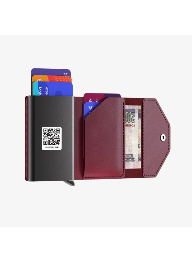 Hitch Wallet Natural genuine leather BlockFold - The Professional's Choice -Burgundy - Image 1