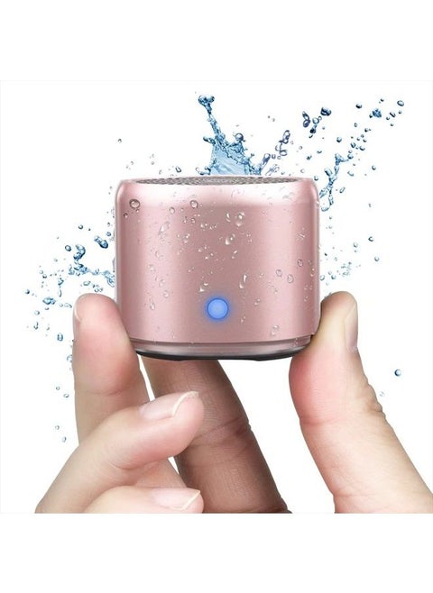 A106 Portable Mini Bluetooth Speaker, Enhanced Bass and High Definition Sound, Portable Design, for iPhone, iPad,Nexus,Laptops and More (Rosegold)