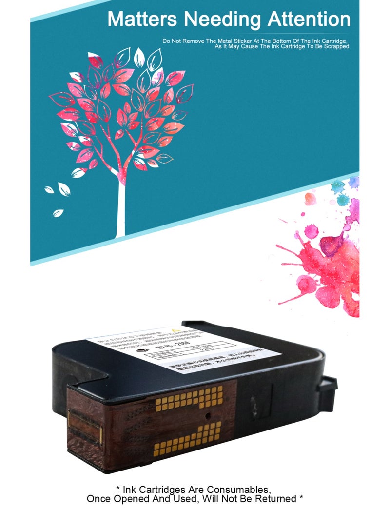 Demin 2790K Original Solvent Quick Dry Ink Cartridge Original Aqueous Water Soluble Ink Cartridge Replacement Handheld Inkjet Printer MX3S/D10 (Black) - Image 5