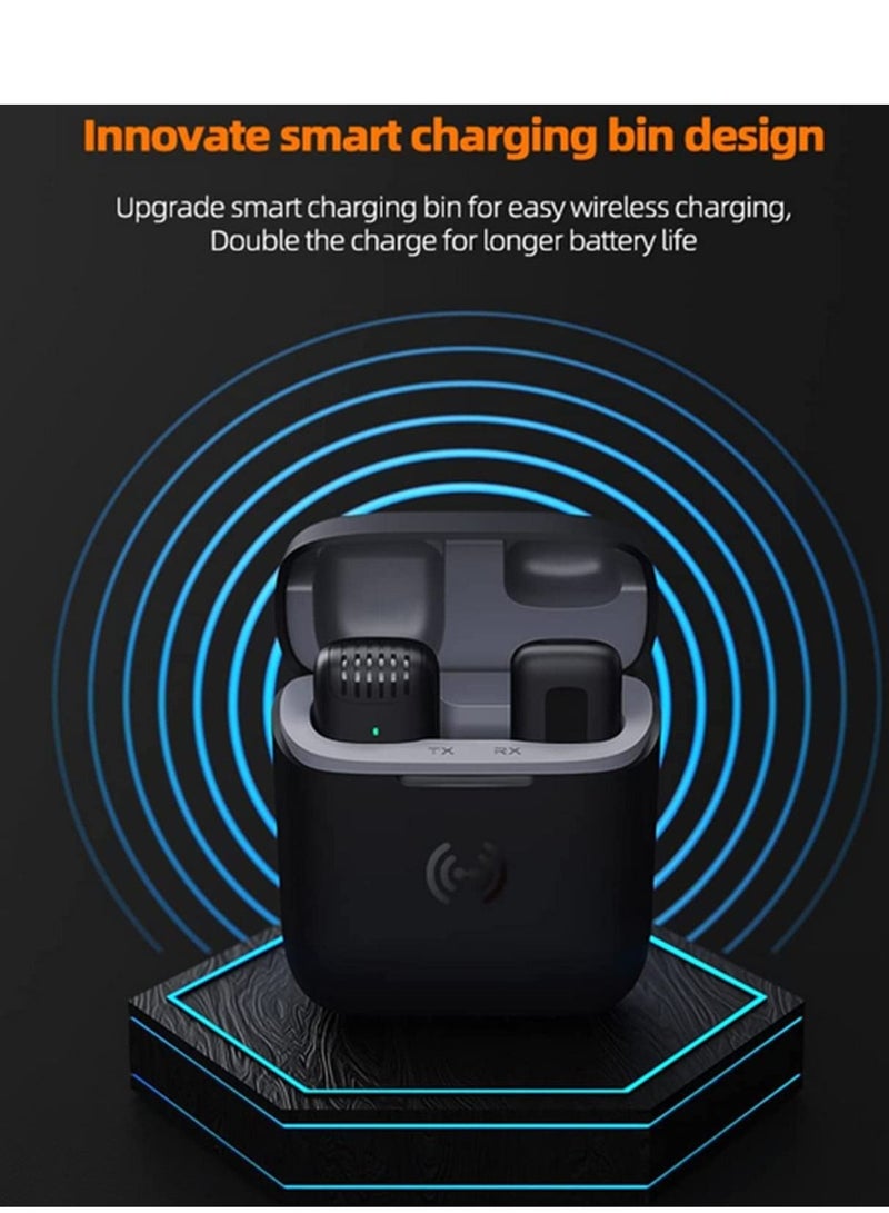 Type-C Wireless Lavalier Microphone with Charging Case Plug & Play 2.4G Lapel Mic for Live Stream Vlog Video Recording Clear Timbre/Auto Sync - Image 4