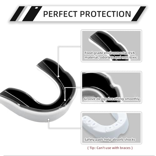 LPONJAR 5 Pack Kids Youth Mouth Guard for Sports, Boys Girls Mouth Guard with Case, Child Teen Sports Mouthguard for Football Lacrosse Basketball Boxing Soccer Taekwondo MMA Karate - Image 2