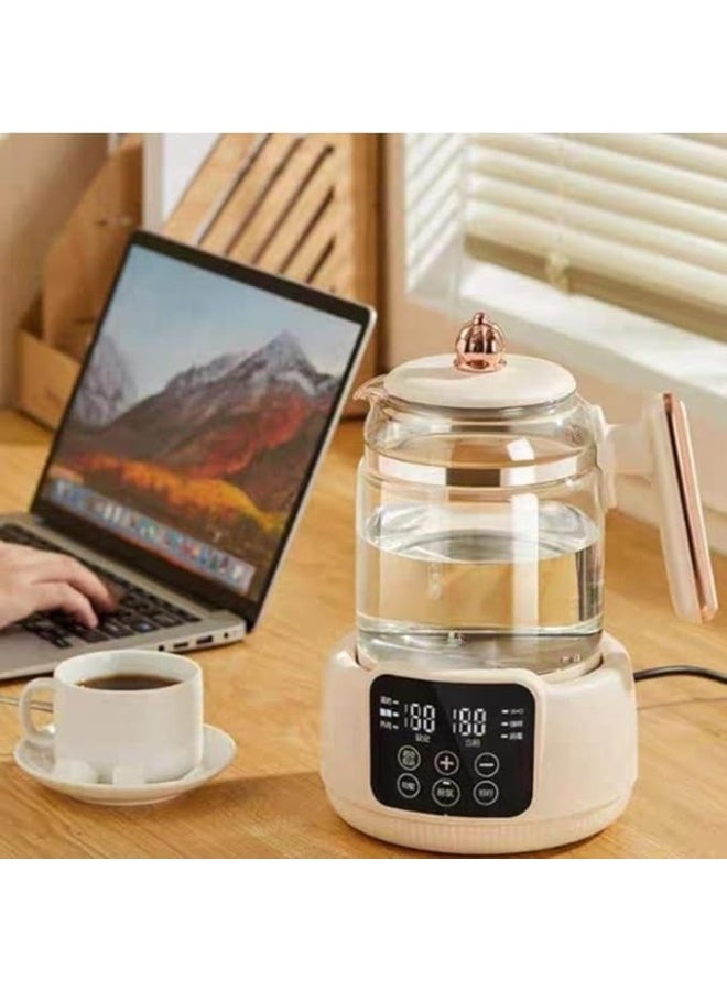 Glass Electric Tea Kettle With Digital Display 1. 5 Liter Capacity Touch Screen Temperature Control Timer Function 800W Power Six Smart Programs Fast Heating Safe Boiling Modern Kitchen Use - Image 5